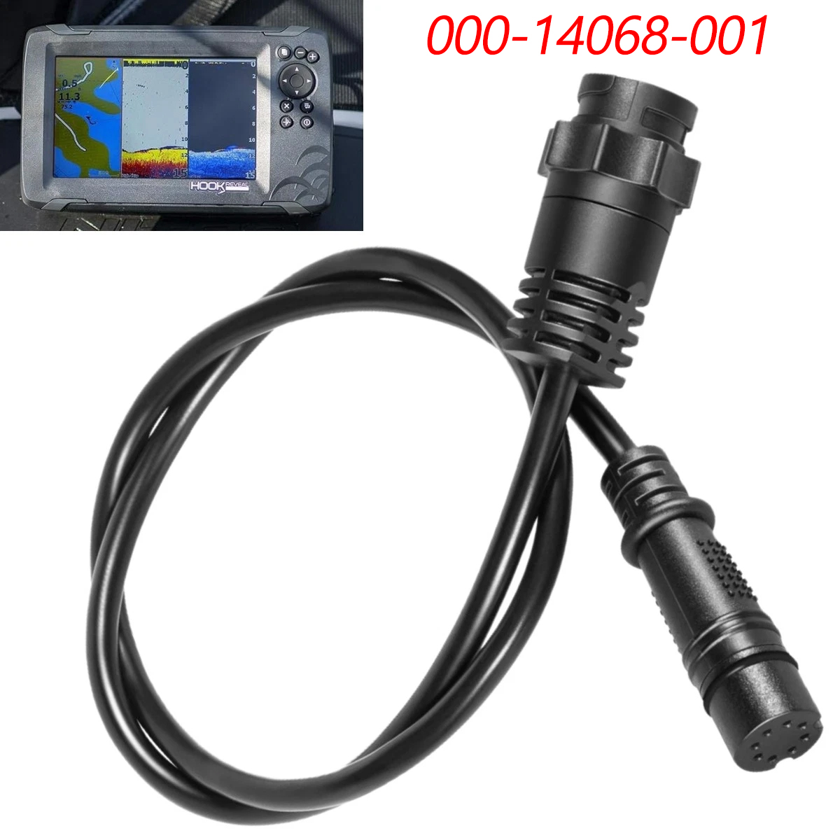 Fish Finder Lowrance Hook - TM 000-14068-001 สายอะแดปเตอร์ 7 พินสำหรับเครื่องวัดตำแหน่งปลาและเครื่องพล็อตแผนที่ เหมาะสำหรับ