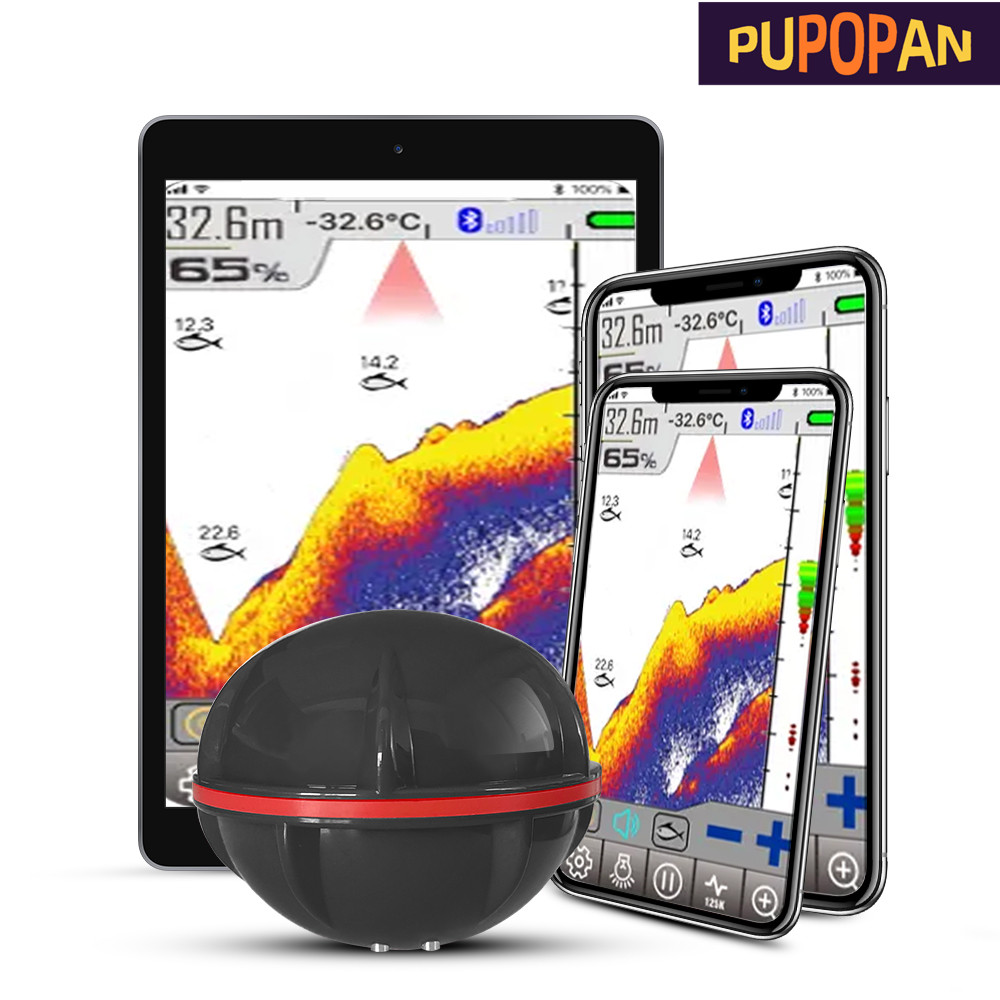 Chirp Sonar Fish Finder - PuPoPan ไร้สายบลูทูธสมาร์ท SONAR Fish Finder 48