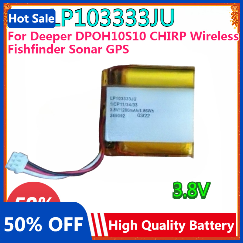Chirp Sonar Fish Finder - ใหม่คุณภาพสูงเปลี่ยนได้ 1280mAh แบตเตอรี่ 103333 LP103333JU สำหรับ