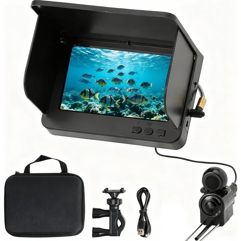 Fish Finder Kayak Portable - กล้องตกปลาใต้น้ำ HOTB72A 220 ° เลนส์มุมกว้าง/เครื่องหาปลาแบบพกพาสำหรับตกปลาในทะเล/ทะเลสาบ/เรือ/เรือคายัค ปลั๊กแบบอเมริกัน