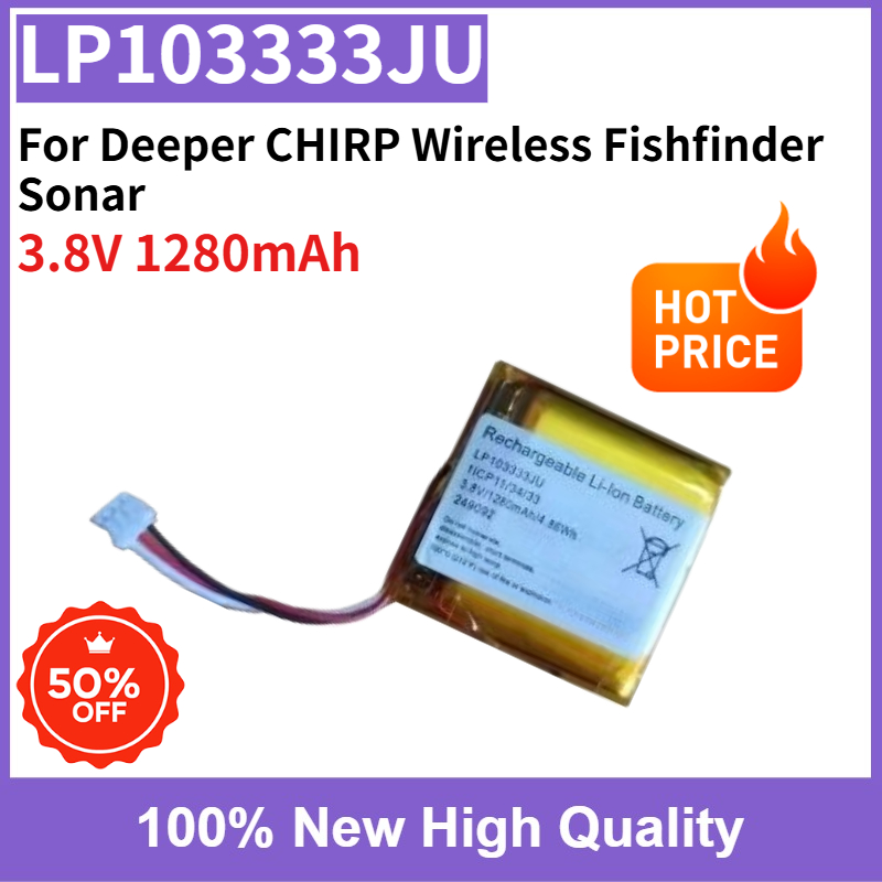 Chirp Sonar Fish Finder - แบตเตอรี่ใหม่ 3.8V 1280mAh รุ่น LP103333JU 103333