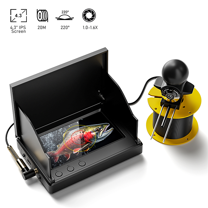 Fish Finder Ice Fishing - กล้องตกปลา หน้าจอ 4.3 นิ้ว ระยะใต้น้ำ 20