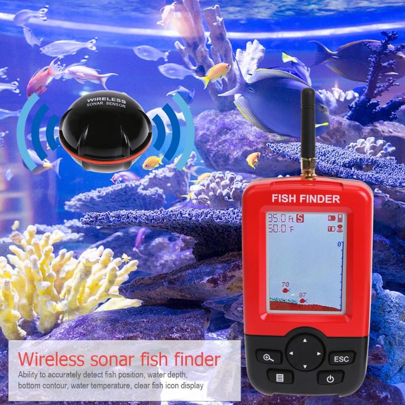Chirp Sonar Fish Finder - 100M ไร้สายเซ็นเซอร์โซนาร์ความลึก Fish Finder Echo Sounder