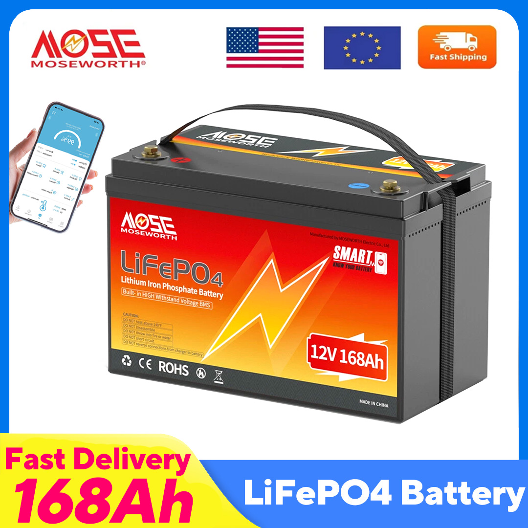 Fish Finder Battery 12V - แบตเตอรี่ลิเธียมไอออน 12V 168Ah พร้อมบลูทูธ แบบชาร์จซ้ำได้ สำหรับรถบ้าน