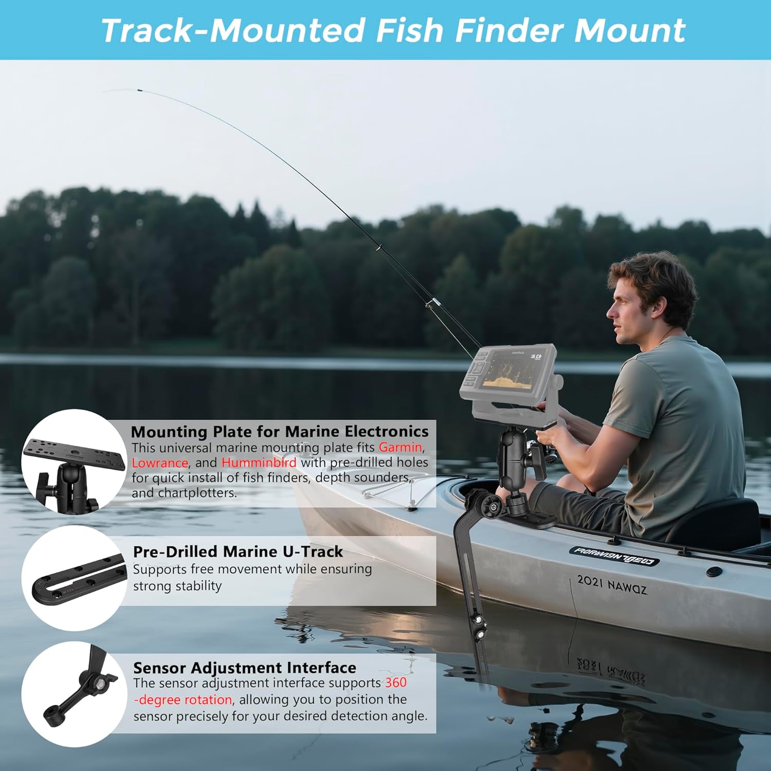 VINmounts ขายึดเครื่องหาปลาแบบ - Fish Finder Transducer Mount บทวิจารณ์และราคา