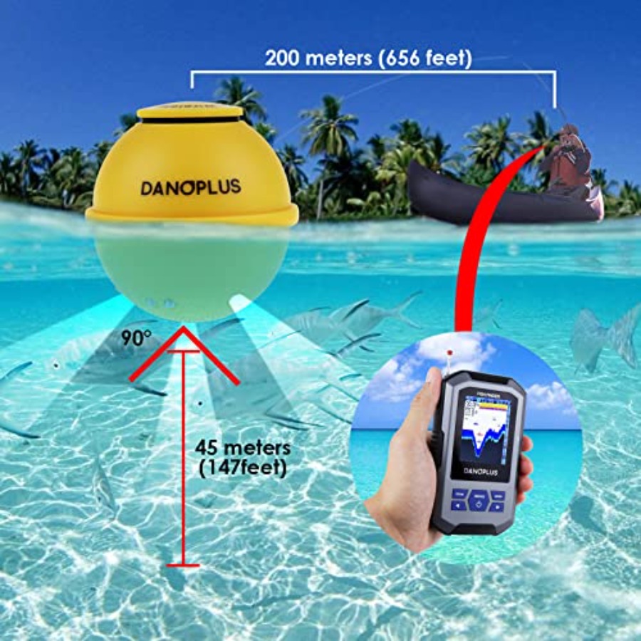เครื่องหาปลาแบบพกพาสำหรับเรือพ - Fish Finder Castable Wireless บทวิจารณ์และราคา