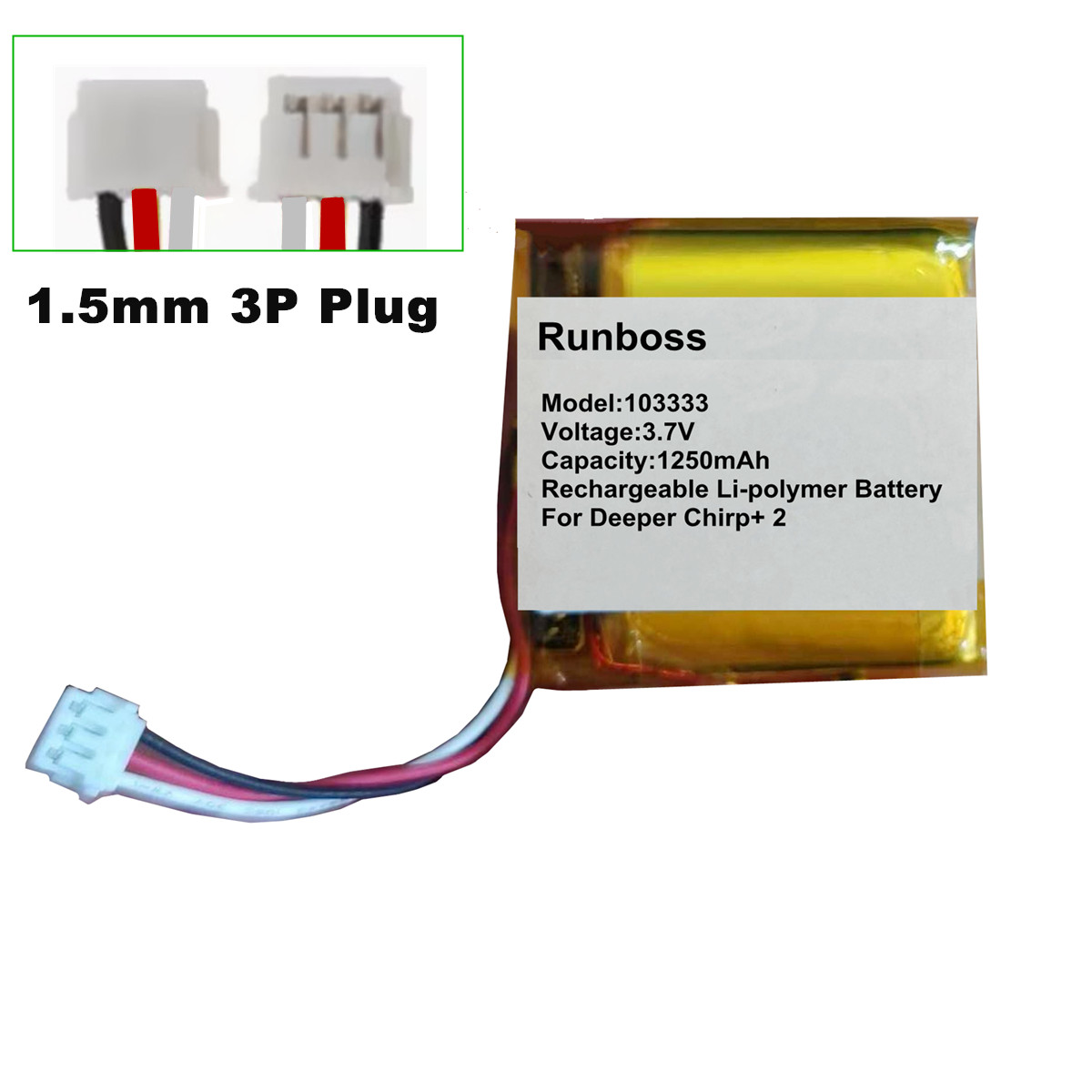 แบตเตอรี่ใหม่ 3.7V 1250mAh สำห - Chirp Sonar Fish Finder บทวิจารณ์และราคา