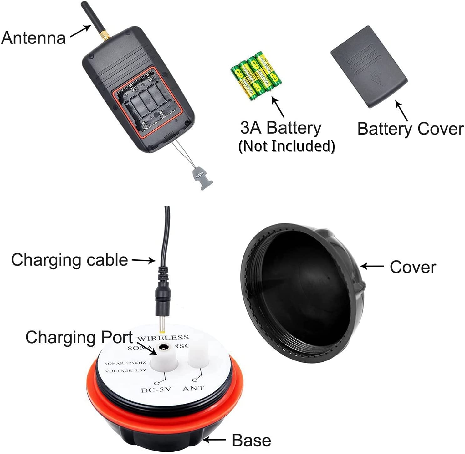 ไร้สาย SONAR Fishing Alert Fis - Chirp Sonar Fish Finder บทวิจารณ์และราคา