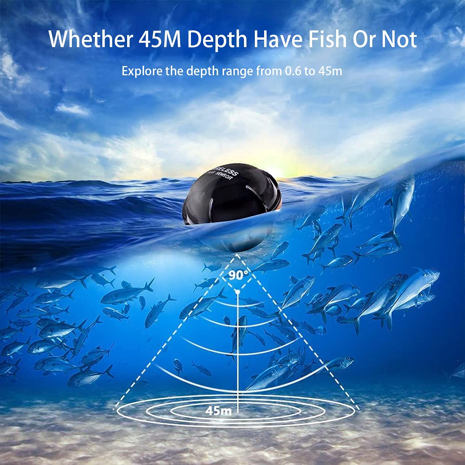 ไร้สาย SONAR Fishing Alert Fis - Chirp Sonar Fish Finder บทวิจารณ์และราคา