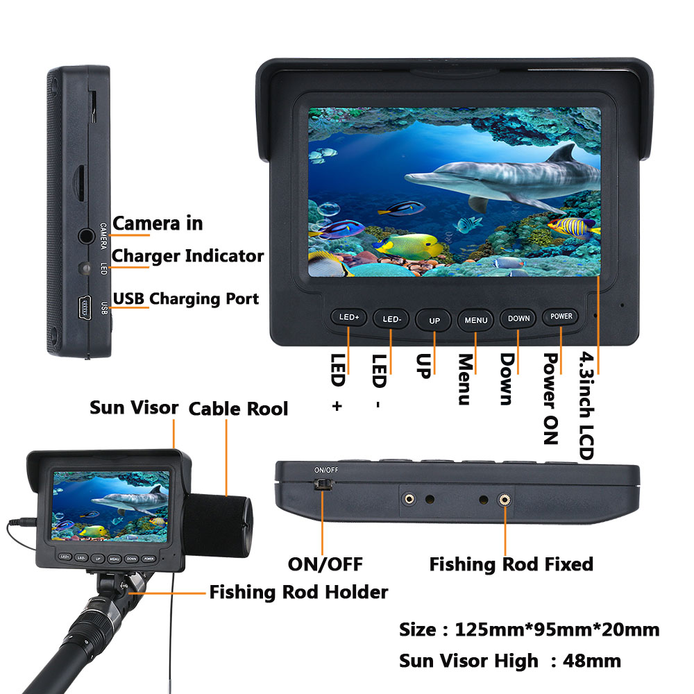 กล้องตกปลาใต้น้ำ 15 เมตร 1200T - Fish Finder Ice Fishing บทวิจารณ์และราคา