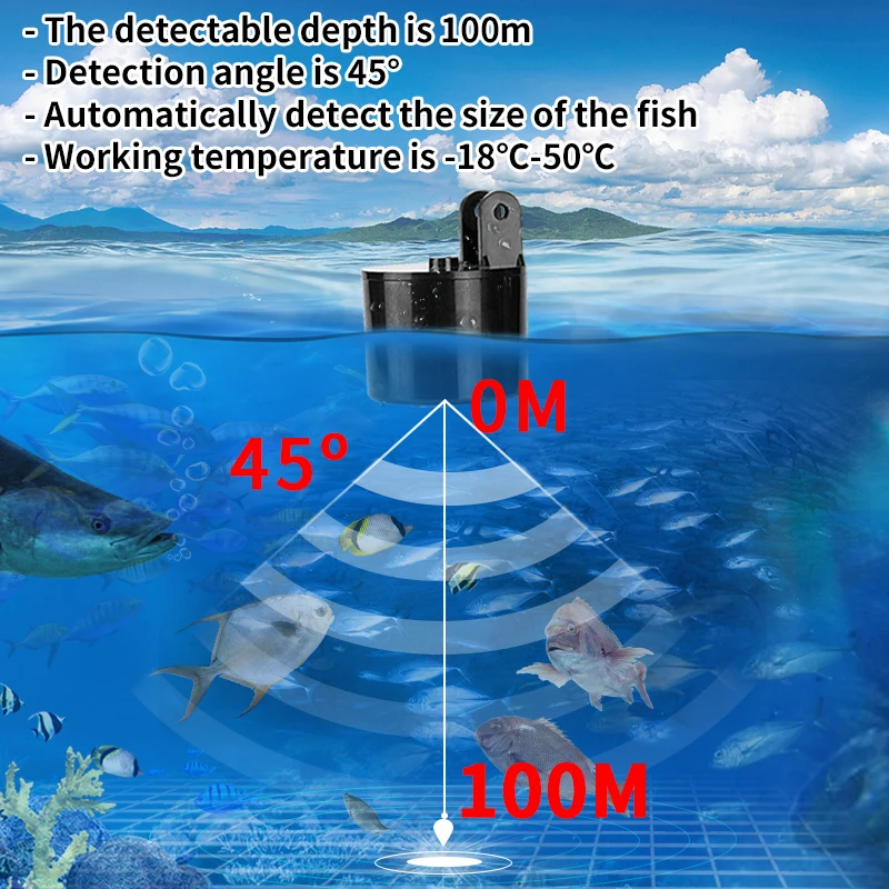 นาฬิกาปลุก 100M แบบพกพา SONAR  - Fish Finder Transducer 200Khz บทวิจารณ์และราคา