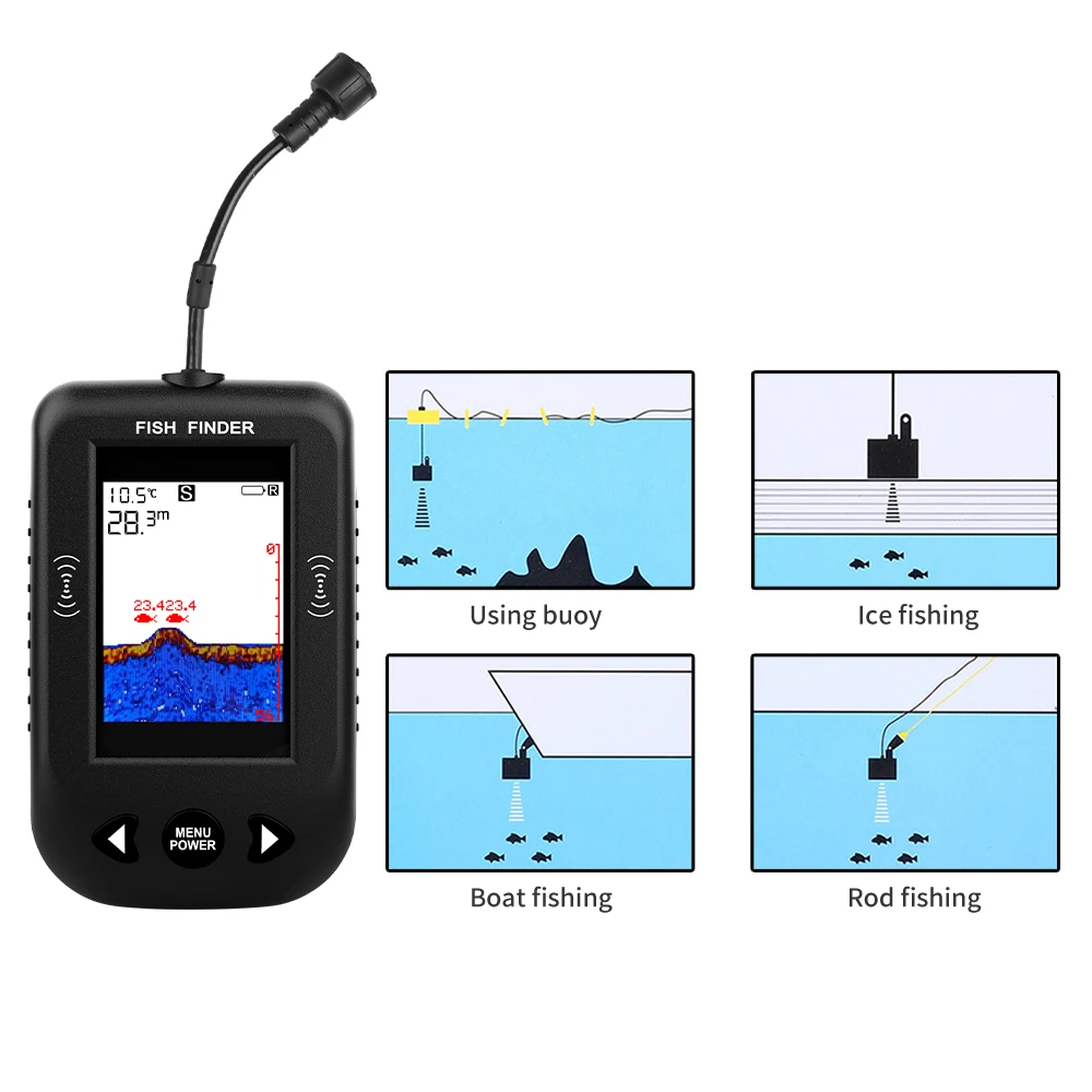 นาฬิกาปลุก 100M แบบพกพา SONAR  - Fish Finder Transducer 200Khz บทวิจารณ์และราคา