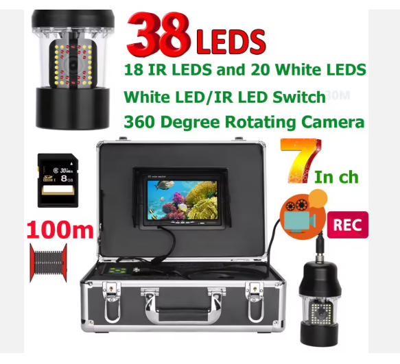 กล้องตกปลาใต้น้ำ 38 LED หมุนได - Fish Finder Sonar Gps 7 Inch บทวิจารณ์และราคา