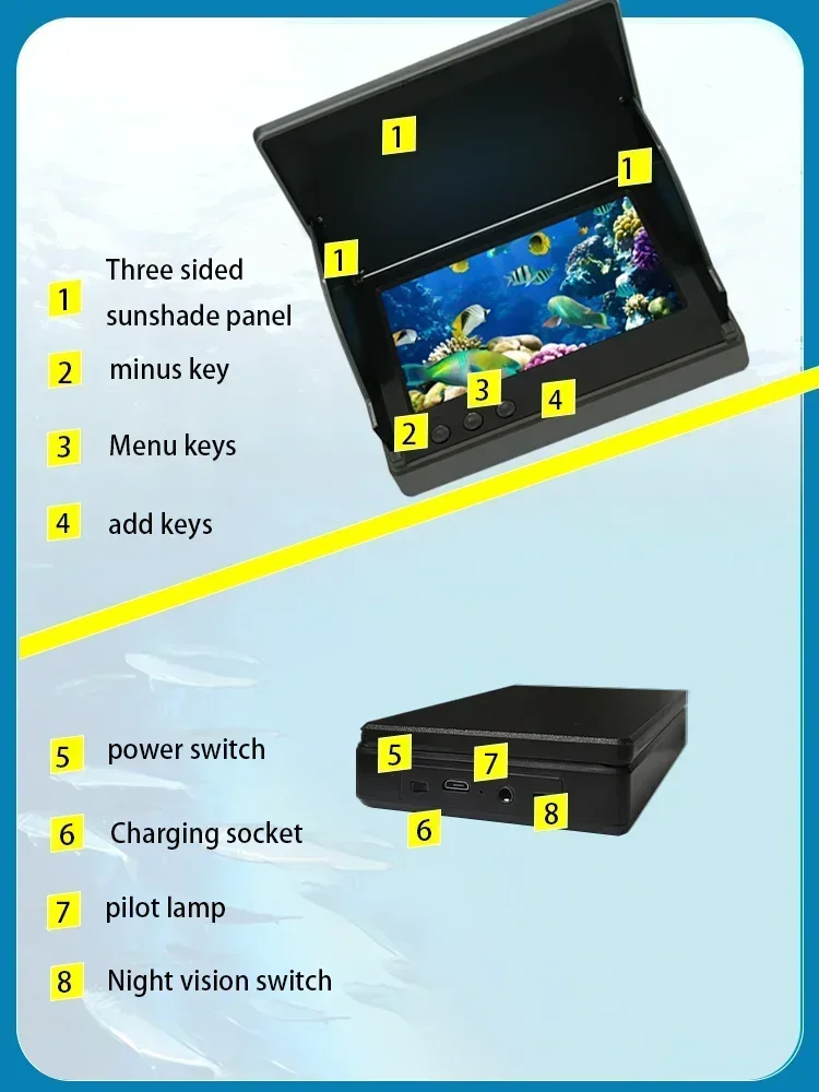 YS43A 4.3 นิ้วเครื่องตรวจจับปล - Fish Finder Ice Fishing บทวิจารณ์และราคา