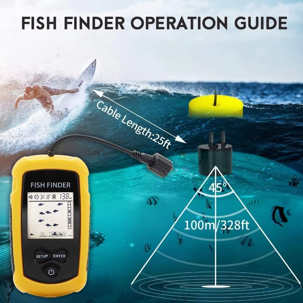 เครื่องหาปลาแบบพกพาพร้อมหน้าจอ - Fish Finder Castable Wireless บทวิจารณ์และราคา