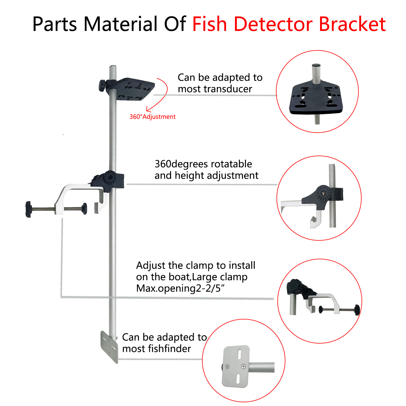 ขายึดอะลูมิเนียมอเนกประสงค์สำห - Fish Finder Transducer Mount บทวิจารณ์และราคา