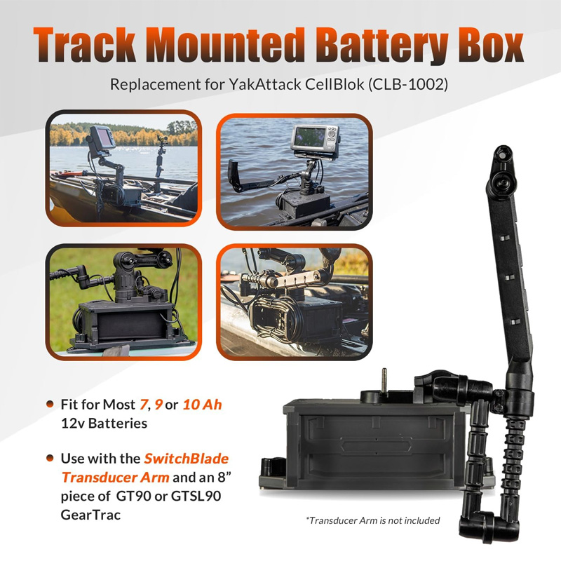 ติดตามกล่องแบตเตอรี่สําหรับ Fi - Fish Finder Transducer Mount บทวิจารณ์และราคา