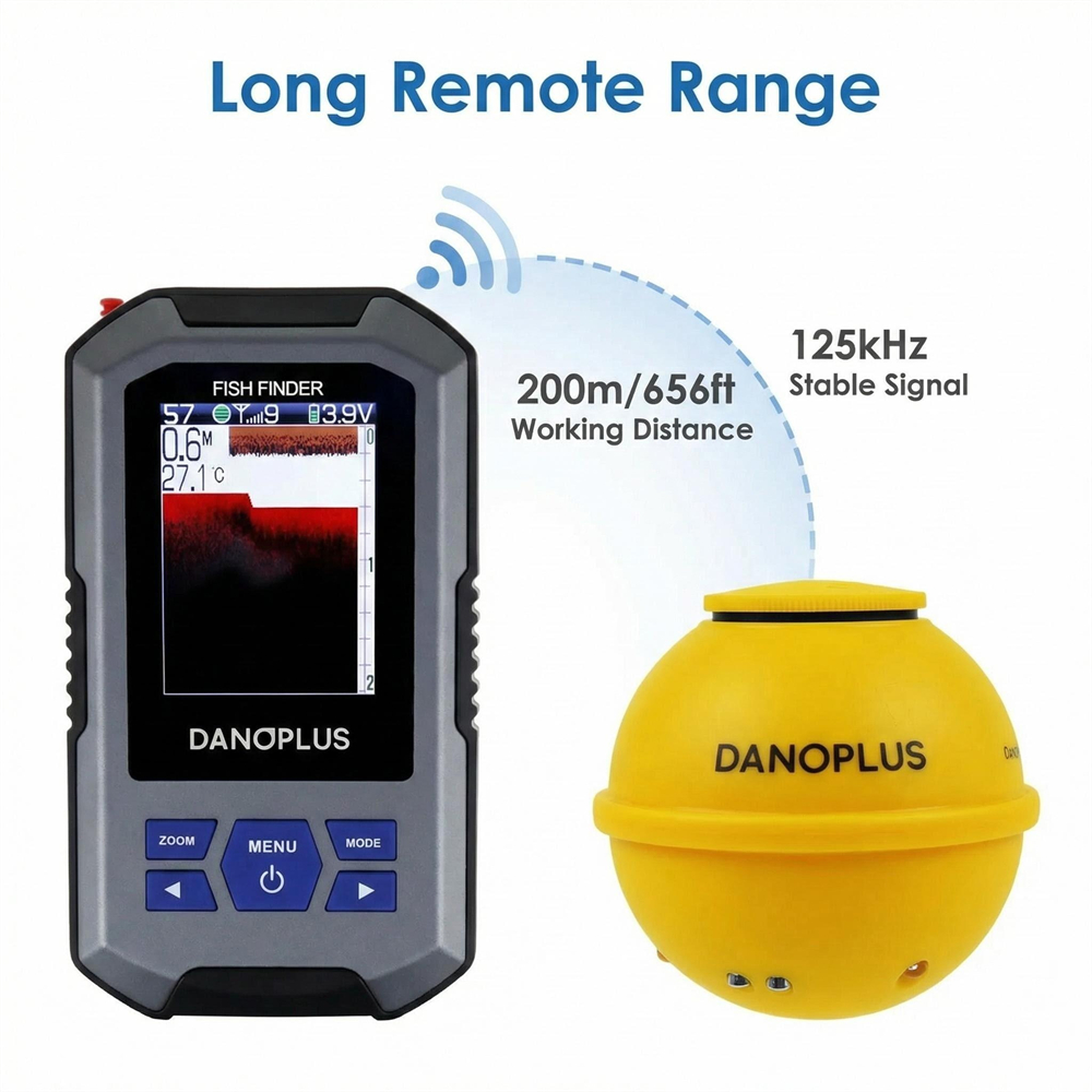 เครื่องหาปลาแบบพกพาไร้สาย จอ L - Fish Finder Kayak Portable บทวิจารณ์และราคา