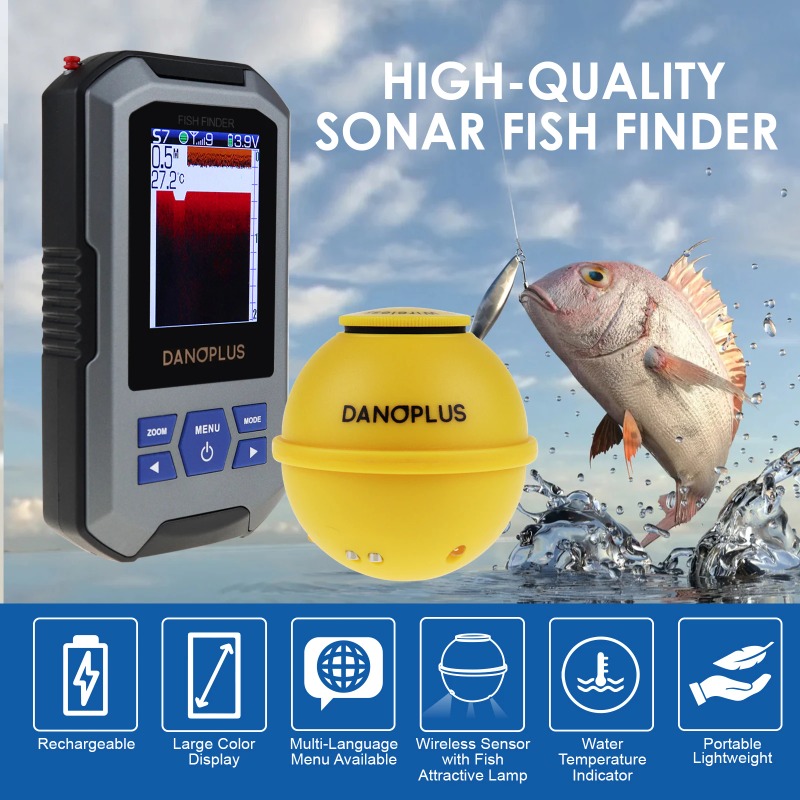 เครื่องหาปลาแบบพกพาไร้สาย จอ L - Fish Finder Kayak Portable บทวิจารณ์และราคา