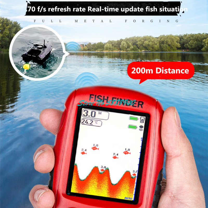 อะไหล่เรือตกปลาแบบพกพาพร้อมเคร - Chirp Sonar Fish Finder บทวิจารณ์และราคา